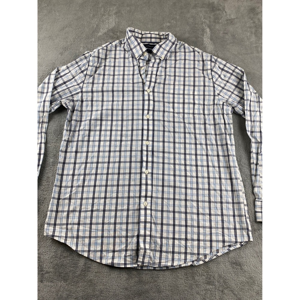Croft & Barrow Men's L Stretch Button Up Plaid Dress Shirt Long Sleeve - Picture 2 of 12